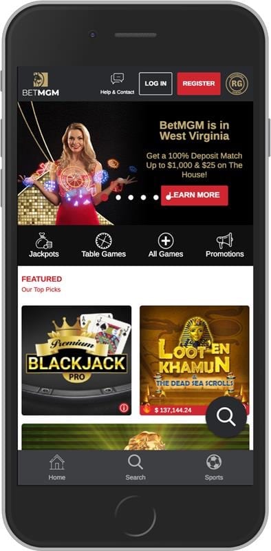 BetMGM Online Casino in WV